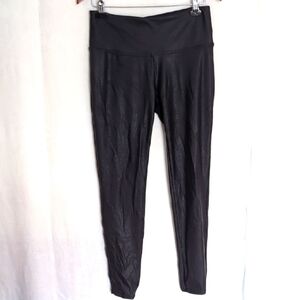 Time and Tru Black Faux Leather Midrise Leggings Size Large
